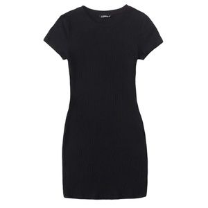 *NWOT - SOLID RIB-KNIT BODYCON DRESS by Shein